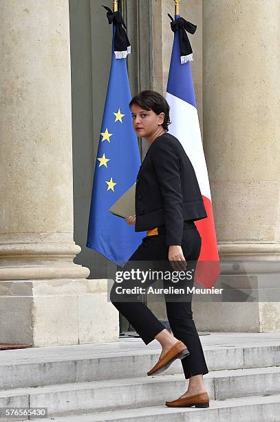 Najat Vallaud-Belkacem, French Minister of National Education, Higher Education and Research arrives to the restricted session of the council of...