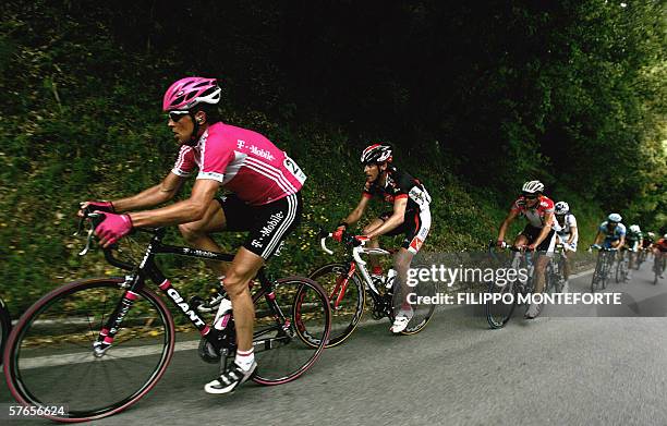 Germany's Jan Ullrich rides with the pack through a coast road during the twelve stage of Giro D'Italia cycling tour from Livorno to Sestri Levante,...