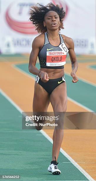 Courtney Okolo from USA wins Women 400 M race in 50.47, at Track Town Classic, at the University of Albertas Foote Field, in Edmonton. Edmonton's...