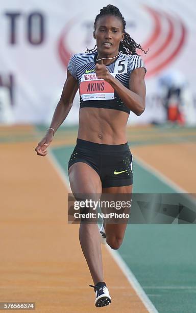 Joanna Atkins during Women 200 M, at Track Town Classic, at the University of Albertas Foote Field, in Edmonton. Edmonton's track &amp; field meeting...