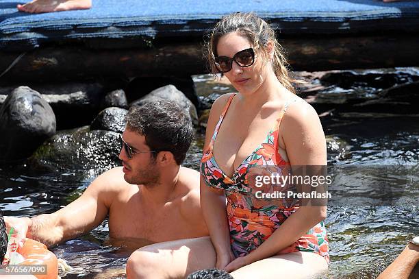 Kelly Brook and Jeremy Parisi are seen on July 16, 2016 in Ischia, Italy.