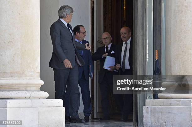 French Minister of Agriculture and Forestry, Gouvernment Spokesman Stephane Le Foll , French President Francois Hollande , French Minister of...