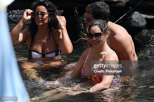 Kelly Brook and Jeremy Parisi are seen on July 16, 2016 in Ischia, Italy.