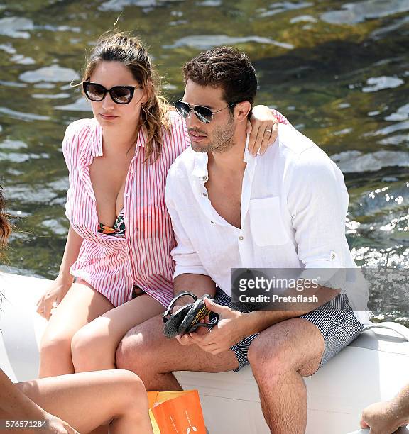 Kelly Brook and Jeremy Parisi are seen on July 16, 2016 in Ischia, Italy.