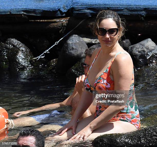 Kelly Brook and Jeremy Parisi are seen on July 16, 2016 in Ischia, Italy.