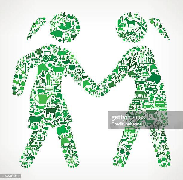 stockillustraties, clipart, cartoons en iconen met deal farming and agriculture green icon pattern - hand schudden weiland zakelijk