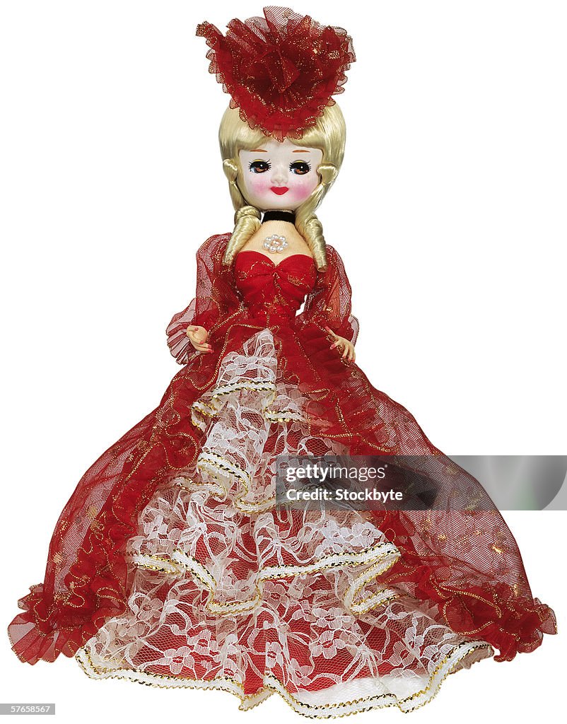 Female doll wearing a gown