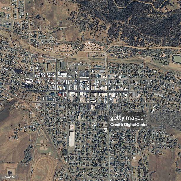 This is a satellite image of Sturgis, South Dakota collected on August 9, 2003 during the annual Harley Davidson rally.