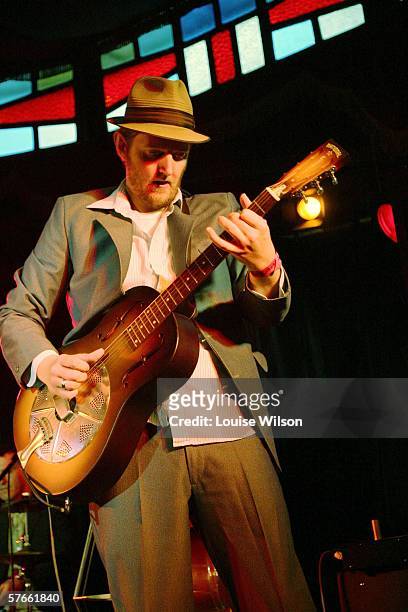 Tristan Goodall of The Audreys performs on stage on the second day of The Great Escape music festival in the Spiegel Tent on May 19, 2006 in...