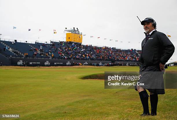 David Feherty looks on during the third round on day three of the 145th Open Championship at Royal Troon on July 16, 2016 in Troon, Scotland.