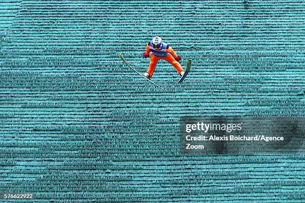 Maciej Kot of Poland takes the 1st place during the Finals of the FIS Grand Prix Ski Jumping 2016 on July 16, 2016 in Courchevel, France.