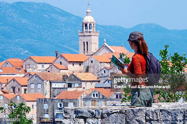 croatia, dalmatia, korcula - korcula island stock pictures, royalty-free photos & images