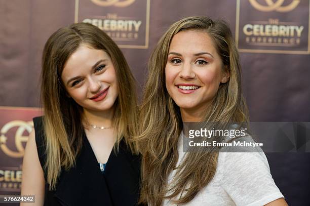 Actress Joey King and celebrity host Electra Formosa arrive at 'The Celebrity Experience Q&A Panel' at Hilton Universal Hotel on July 16, 2016 in Los...