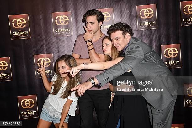 Celebrity host Electra Formosa, actor Ryan McCartan, actress Joey King, and producer George Caceres arrive at 'The Celebrity Experience Q&A Panel' at...