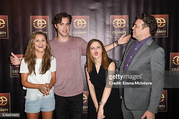 Celebrity host Electra Formosa, actor Ryan McCartan, actress Joey King, and producer George Caceres arrive at 'The Celebrity Experience Q&A Panel' at...