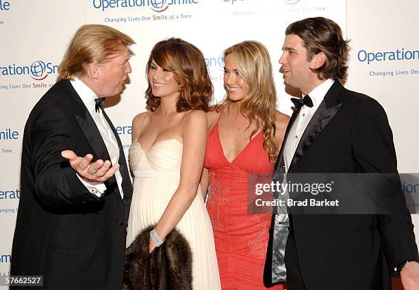 Donald Trump, Melania Trump, Vanessa Trump and Donald Trump Jr. Arrive to the Operation Smiles annual dinner at Skylight Studios on May 19, 2006 in...