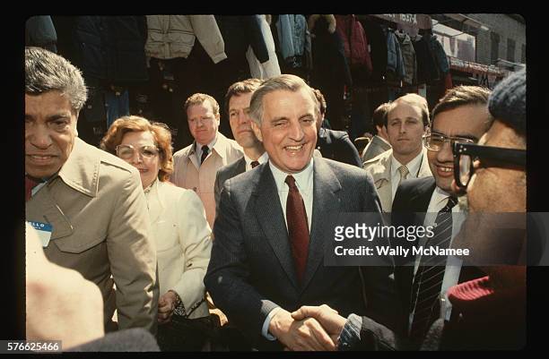 Walter Mondale Campaigning in Spanish Harlem