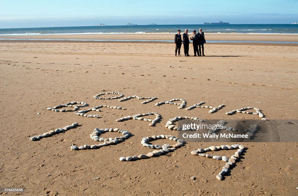 President Clinton at Omaha Beach