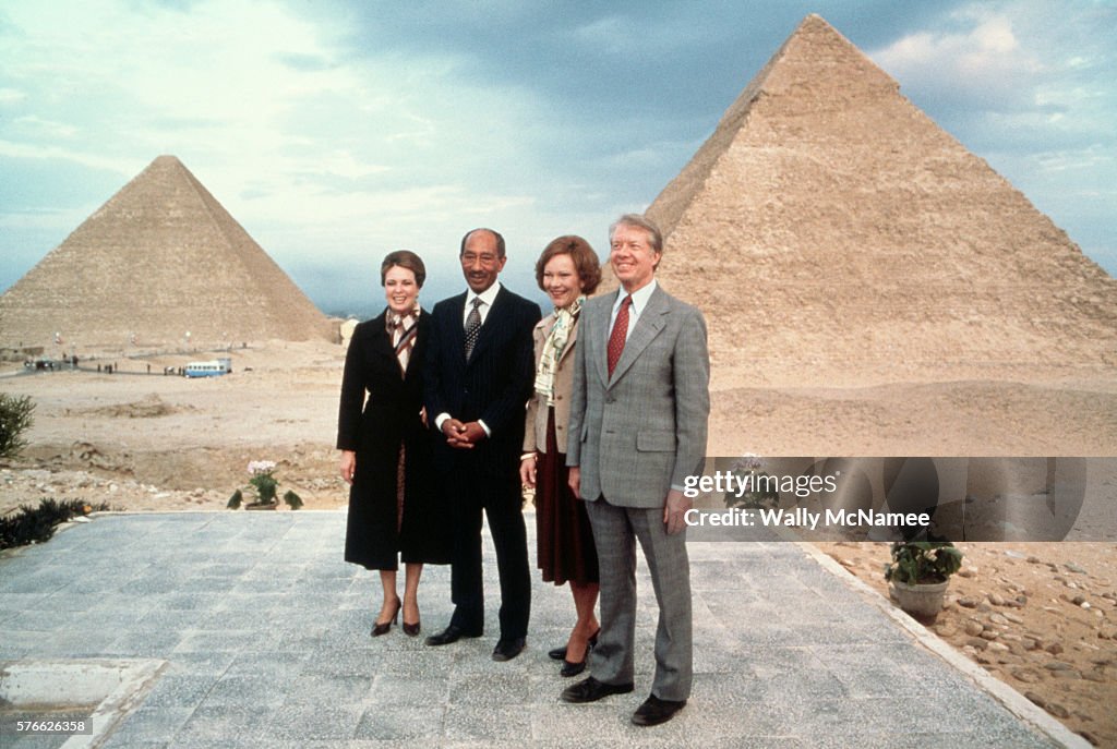 The Carters and the Sadats at Giza