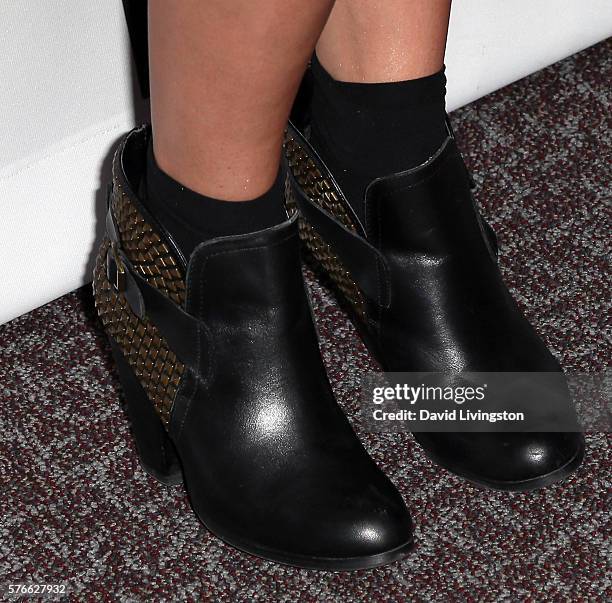 Actress Trace Lysette, shoe detail, attends the Outfest 2016 Screening of "The Trans List" at the Director's Guild of America on July 16, 2016 in...