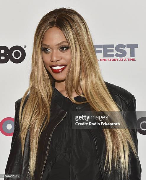 Actress Laverne Cox attends the Outfest 2016 screening of "The Trans List" at Director's Guild Of America on July 16, 2016 in West Hollywood,...