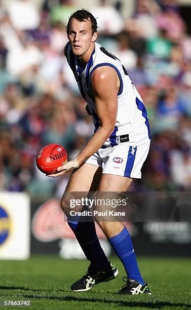 David Hale of the Kangaroos in action during the round eight AFL match between the Fremantle Dockers and the Kangaroos at Subiaco Oval May 20, 2006...