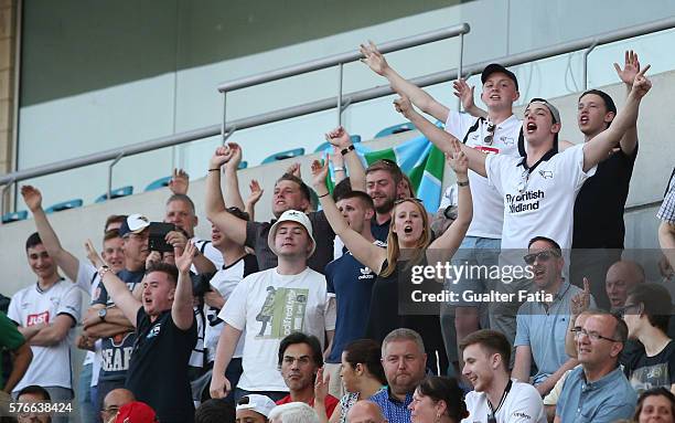 Derby County's supporters during the Algarve Football Cup Pre Season Friendly match between SL Benfica and Derby County at Estadio do Algarve on July...