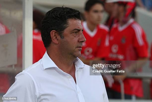 Benfica's head coach Rui Vitoria before the start of the Algarve Football Cup Pre Season Friendly match between SL Benfica and Derby County at...