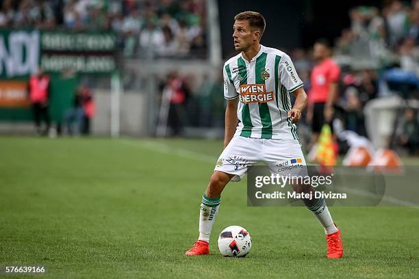 Thomas Schrammel of Rapid in action during an friendly match between SK Rapid Vienna and Chelsea F.C. At Allianz Stadion on July 16, 2016 in Vienna,...