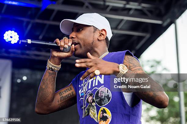 Rapper Fabolous performs during the 12th Annual Brooklyn Hip Hop Festival finale concert at Brooklyn Bridge Park on July 16, 2016 in New York City.