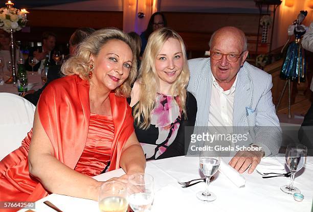Alois Hartl and his wife Gabriele and their daughter Victoria Hartl during the Kaiser Cup 2016 gala on July 16, 2016 in Bad Griesbach near Passau,...
