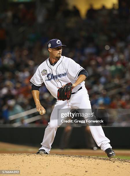 Shawn Armstrong is photographed during the Sonic Automotive Triple-A Baseball All Star Game at BB&T Ballpark on July 13, 2016 in Charlotte, North...