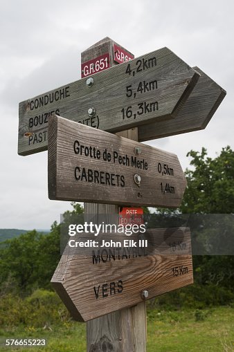 Distance And Direction Sign Multidirection Distance Sign High-Res Stock Photo - Getty Images