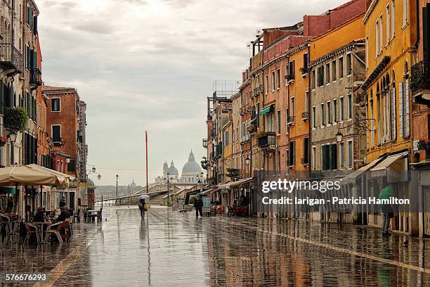 rainy day, via giuseppe garibaldi, venice - via garibaldi stock pictures, royalty-free photos & images