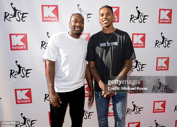 Basketball players Gilbert Arenas and Nick Young attend the Rise Challenge presented by Kmart at LA Live on July 16, 2016 in Los Angeles, California.