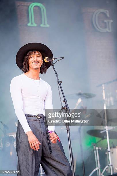 Andro Cowperthwaite of Jungle performs onstage on Day 2 of Lovebox Festival 20016 at Victoria Park on July 16, 2016 in London, England.