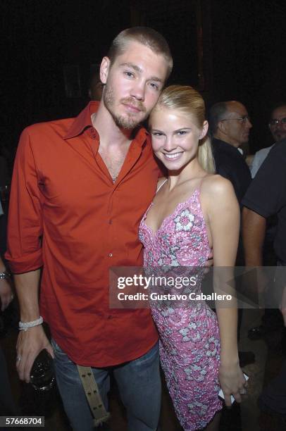Chad Michael Murray and Kenzie Dalton pose at Mansion nightclub where Kenzie was one of the finalists in the "So You Want To Be A Model Contes" on...