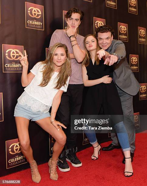 Celebrity host Electra Formosa, actor Ryan McCartan and actress Joey King and founder/producer George Caceres attend The Celebrity Experience Q&A...