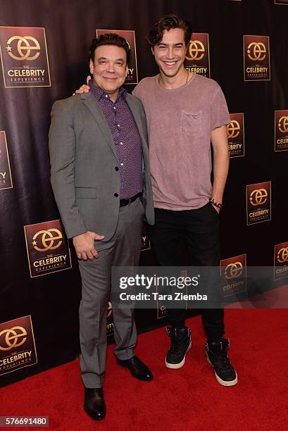 Founder/producer George Caceres and actor Ryan McCartan attend The Celebrity Experience Q&A Panel at Hilton Universal Hotel on July 16, 2016 in Los...