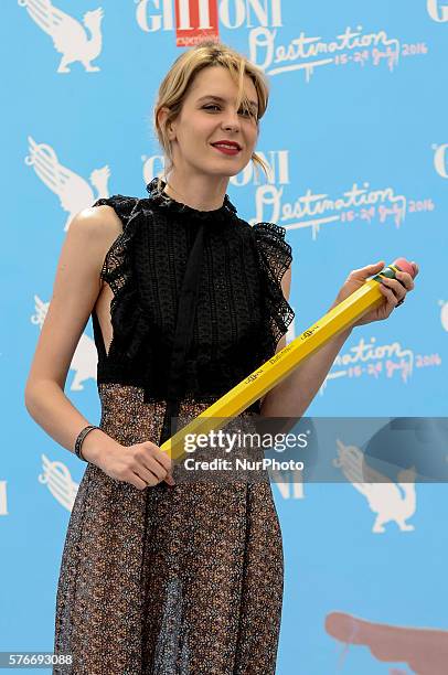 Actress Elena Radonicich attends Giffoni Film Festival photocall Day 2 on July 16, 2016 in Giffoni Valle Piana,Salerno, Italy.