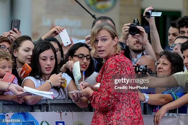 Actress Antonia Liskova attends Giffoni Film Festival Blue Carpet. Day 2 on July 16, 2016 in Giffoni Valle Piana,Salerno, Italy.