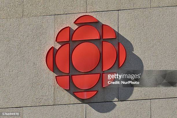 General view of a CBC logo seen in Edmonton's city center. On Tuesday, 12 July 2016, in Edmonton, Alberta , Canada.