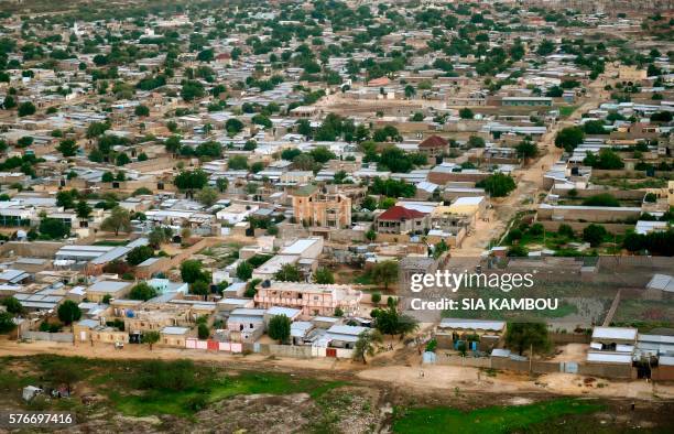 This aerial picture taken on July 16, 2016 shows a general view of Chad capital city N'Djamena.