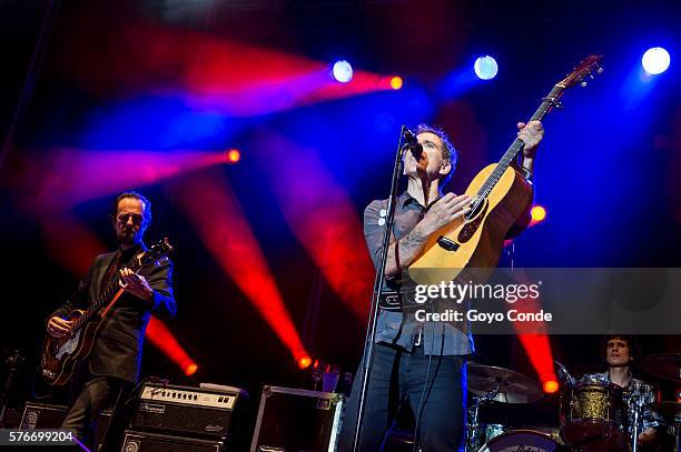 Mikel Erentxun from Spanish pop band Duncan Dhu perfoms live in concert at Palacio de la Raqueta on July 16, 2016 in Madrid, Spain.