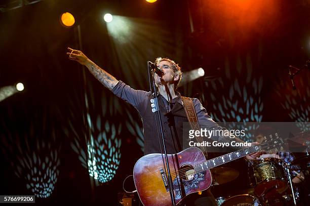Mikel Erentxun from Spanish pop band Duncan Dhu perfoms live in concert at Palacio de la Raqueta on July 16, 2016 in Madrid, Spain.