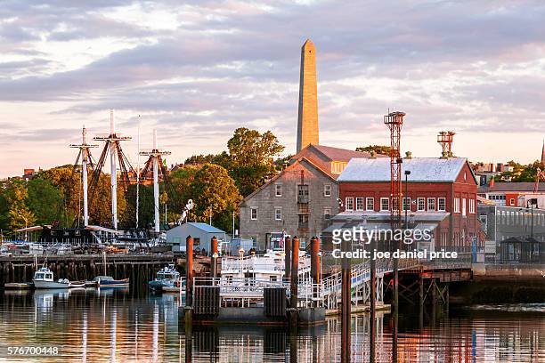 charlestown navy yard, bunker hill monument, uss constitution, boston, massachusetts, america - freedom trail stock pictures, royalty-free photos & images