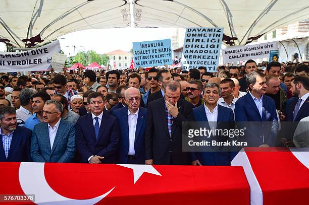 Former Turkish President Abdullah Gul , Turkish President Recep Tayyip Erdogan , Turkey's Grand National Assembly President Ismail Kahraman and...