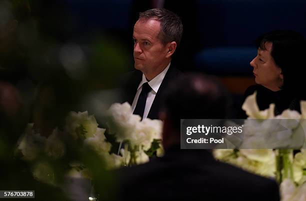 Opposition Leader Bill Shorten at a dinner for US Vice President Joe Biden held by the Governor of Victoria Linda Dessau at Government Houseon July...