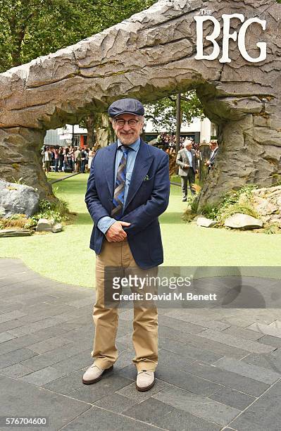 Director Steven Spielberg attends the UK Premiere of "The BFG" at Odeon Leicester Square on July 17, 2016 in London, England.