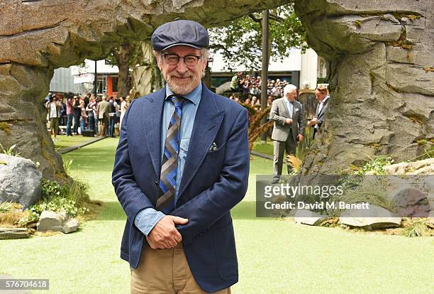 Director Steven Spielberg attends the UK Premiere of "The BFG" at Odeon Leicester Square on July 17, 2016 in London, England.